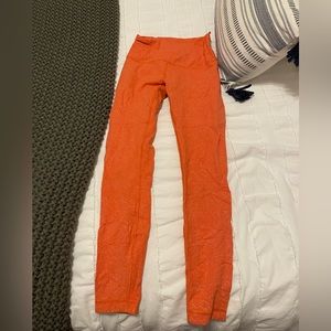 Orange wunder train lululemon 25” leggings